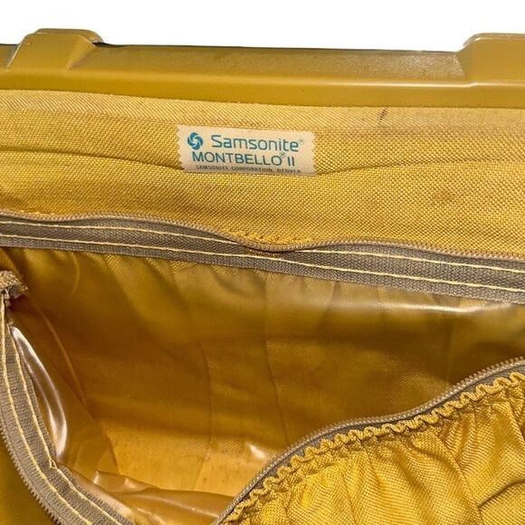 Vintage MCM Samsonite Saturn Retro Vanity Case Hard Suitcase Harvest Gold Yellow - Picture 7 of 7